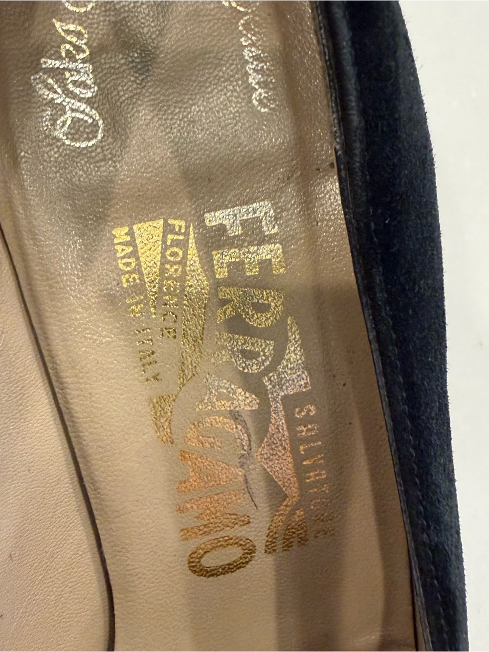 Salvatore Ferragamo Black Suede Pumps with Grosgrain Trim - Picture 7 of 16